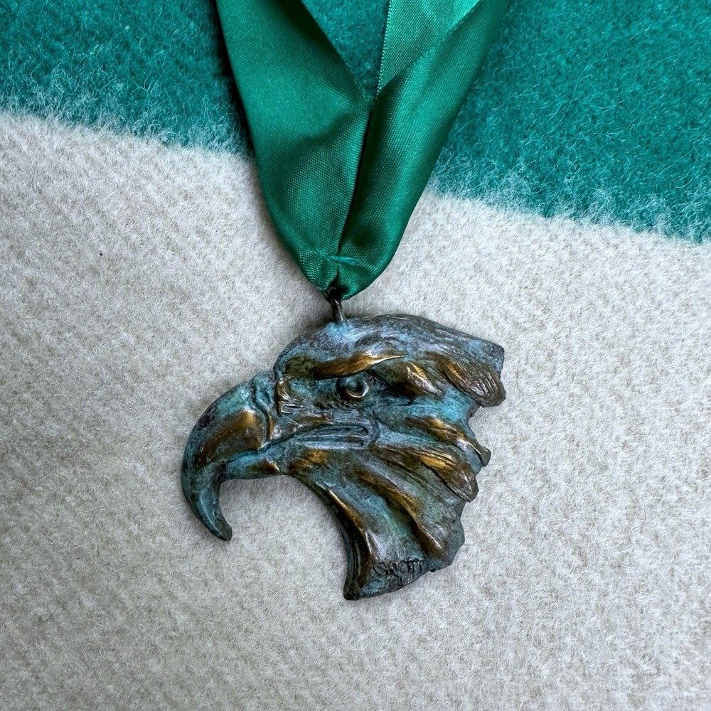 Vintage Rare Bald Eagle Medallion Solid Bronze Sandy Scott NWR 1993 Prix De West